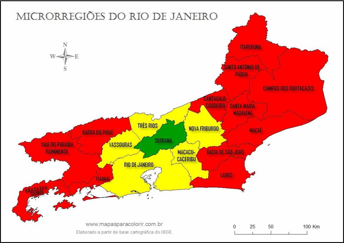 Mapa mikroregionů Rio de Janeiro