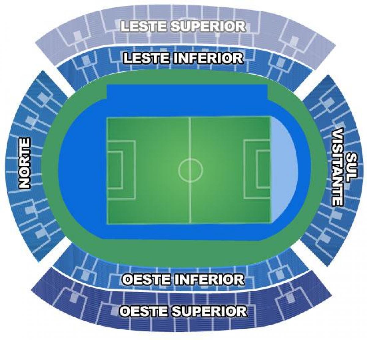Mapa stadionu Engenhão secteurs