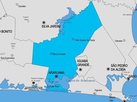 Mapa obce Araruama