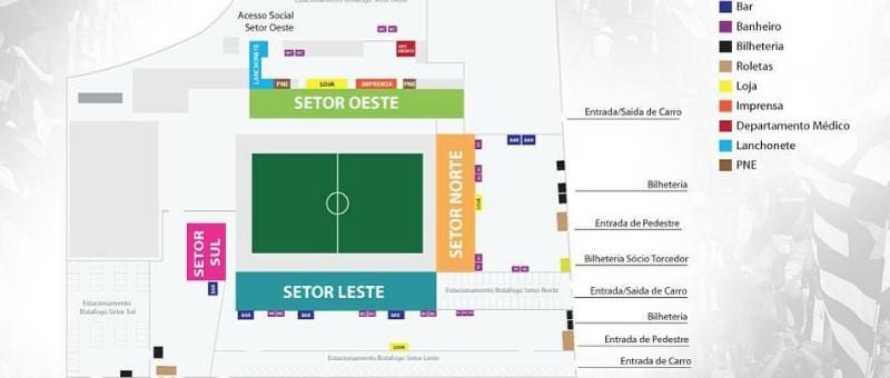 Mapa Arény Botafogo