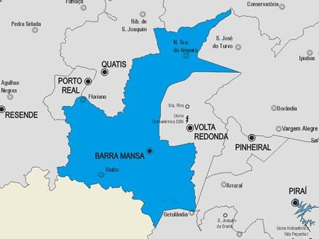Mapa Barra Mansa obce