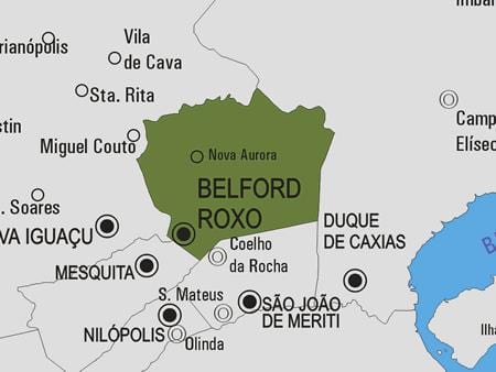 Mapa Belford Roxo obce