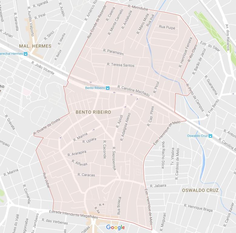 Mapa Bento Ribeiro