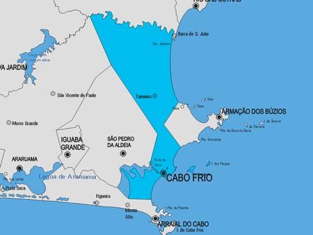 Mapa Cabo Frio obce