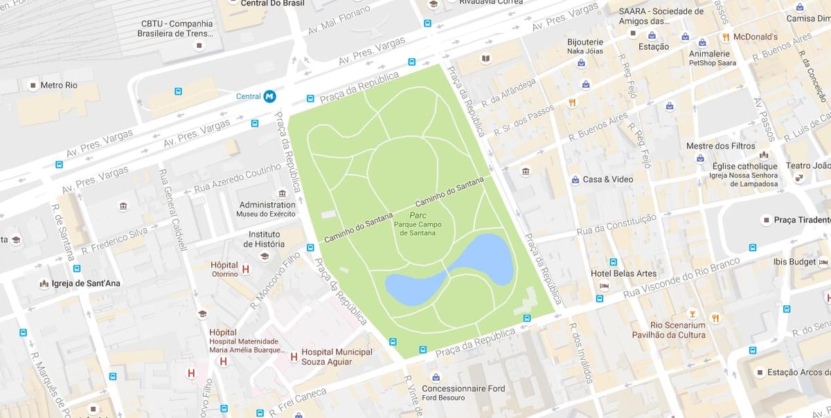 Mapa Campo de Santana park