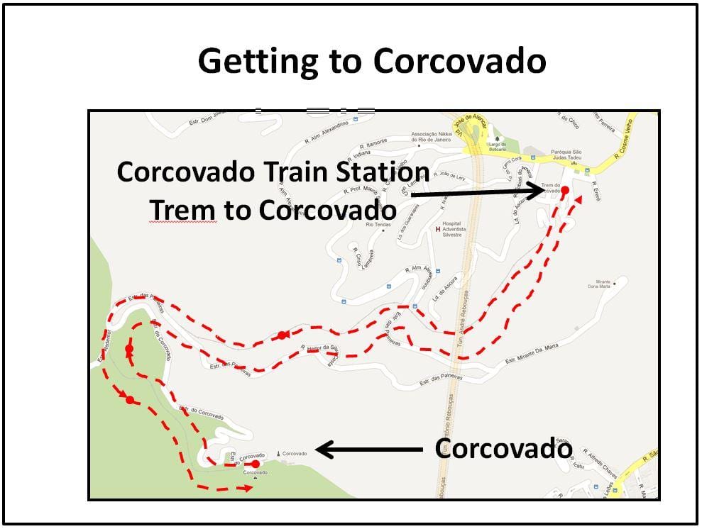 Mapa Corcovado train
