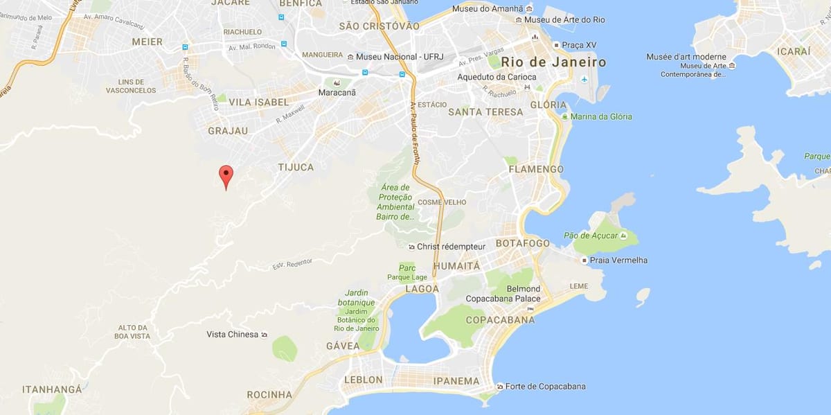 Mapa favely Morro dělat Borel