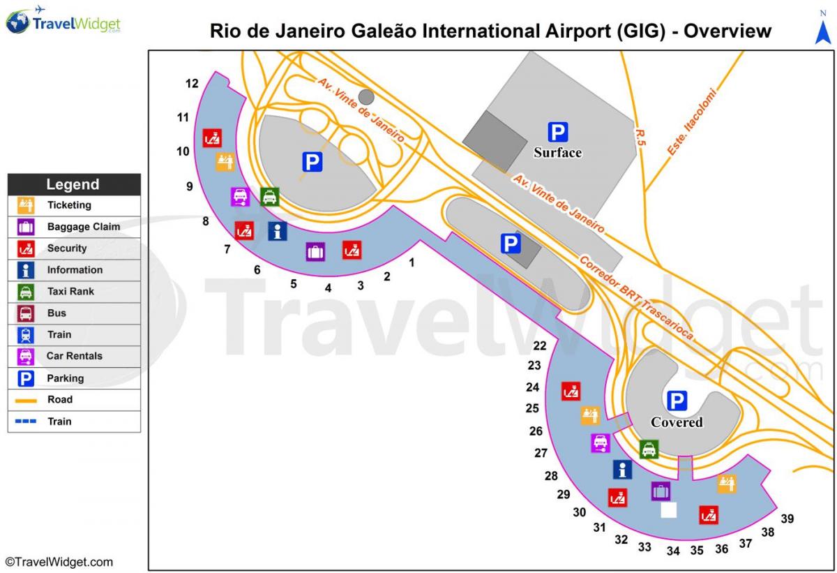 Mapu terminálu letiště Galeao