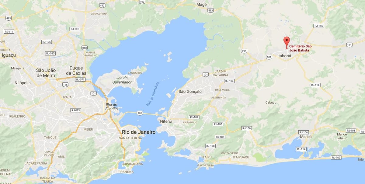 Mapa hřbitova São João Batista