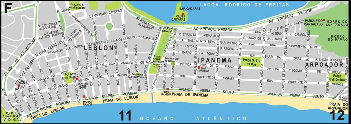 Mapa Ipanema beach