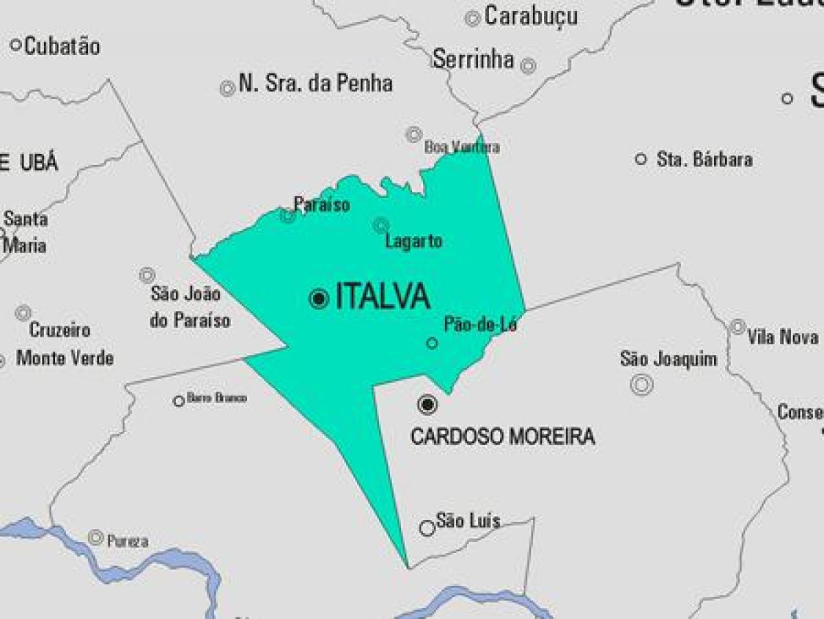 Mapa Italva obce