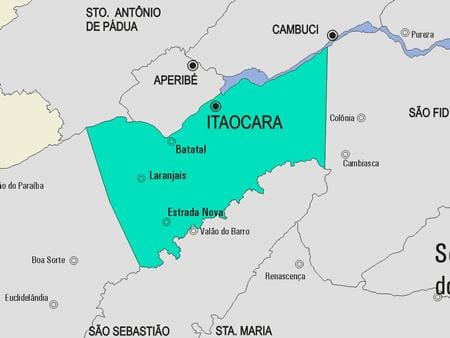 Mapa obce Itaocara