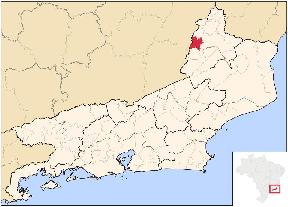 Mapa Laje dělat Muriaé