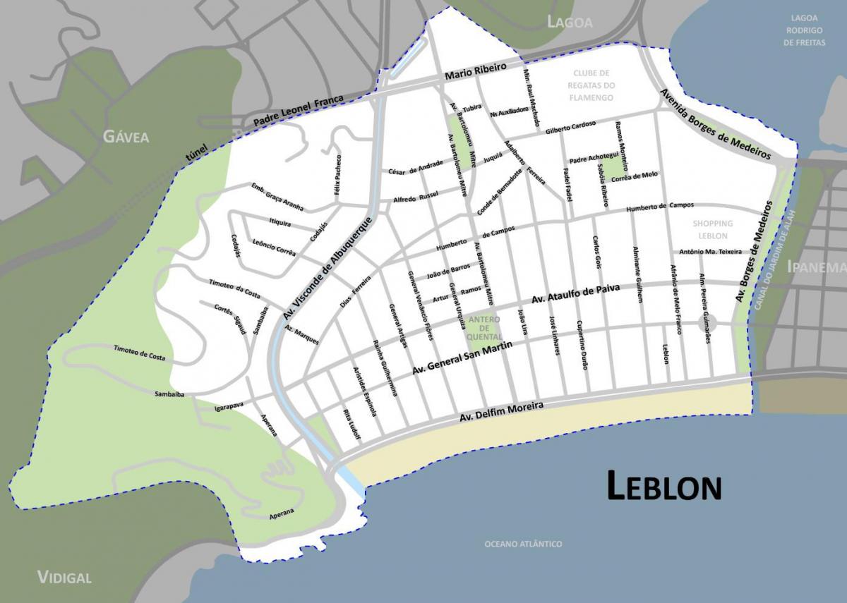 Mapa Leblon beach