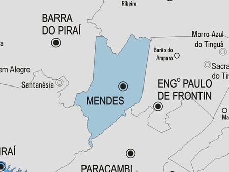 Mapa Mendes obce