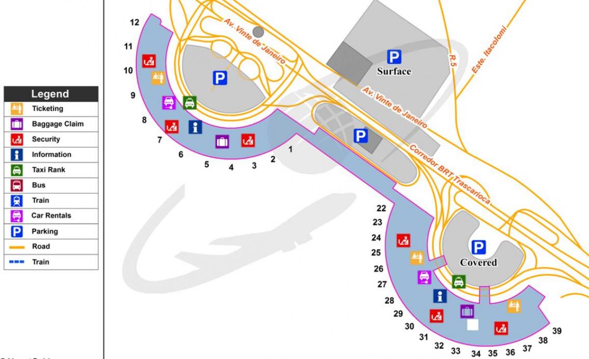 Mapa Mezinárodní letiště Rio de Janeiro