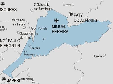 Mapa Miguel Pereira obce