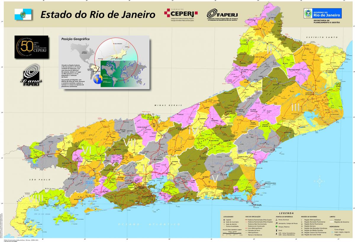 Mapa obcí v Rio de Janeiro