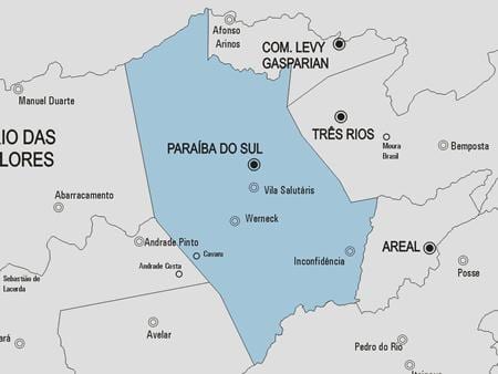 Mapa Paraíba do Sul obce