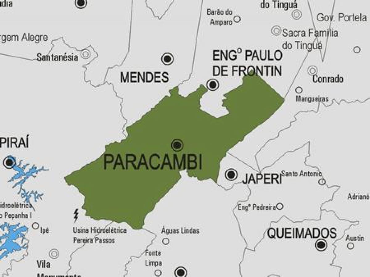Mapa obce Paracambi