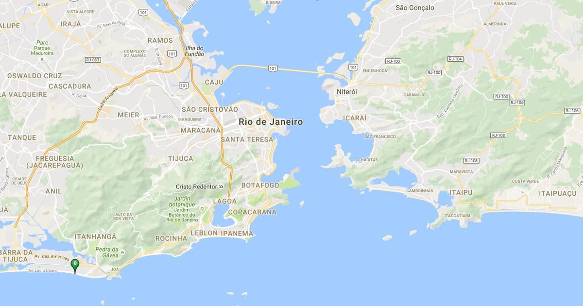 Mapa pláži Barra da Tijuca