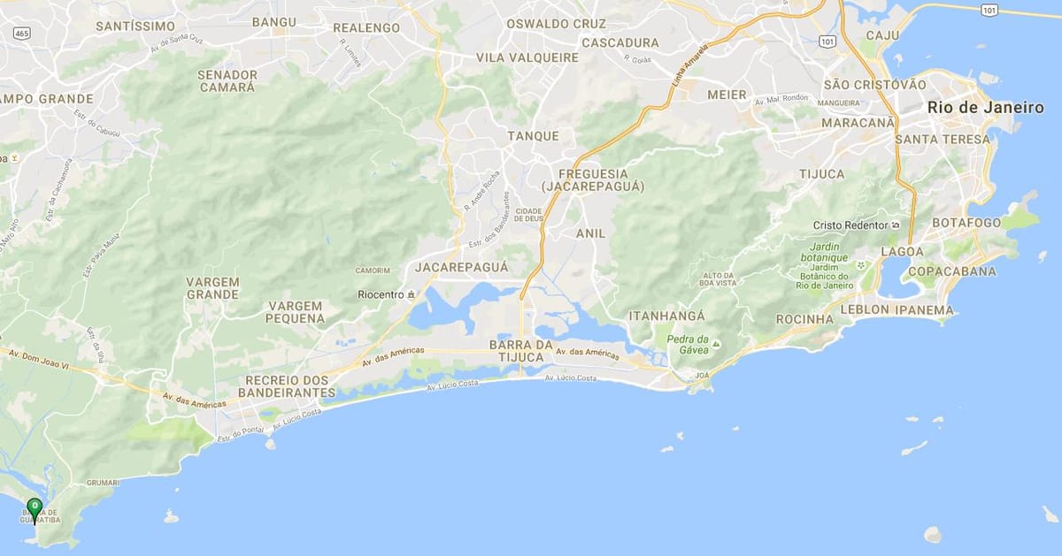 Mapa pláž Barra de Guaratiba
