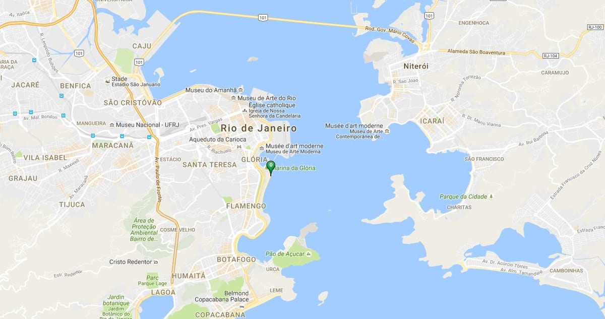 Mapa pláž Flamengo