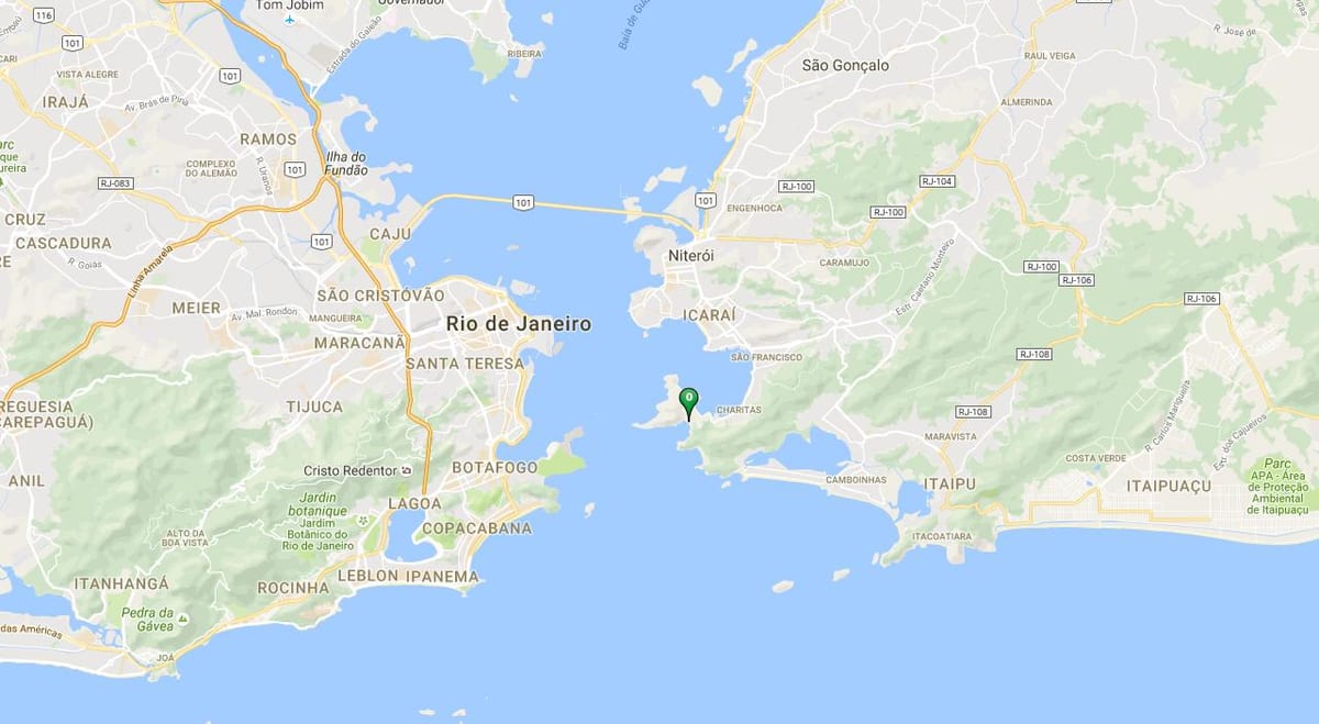 Mapa pláž Forte Rio Branco