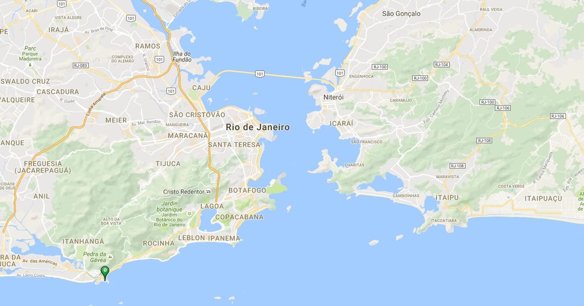 Mapa pláž Joatinga