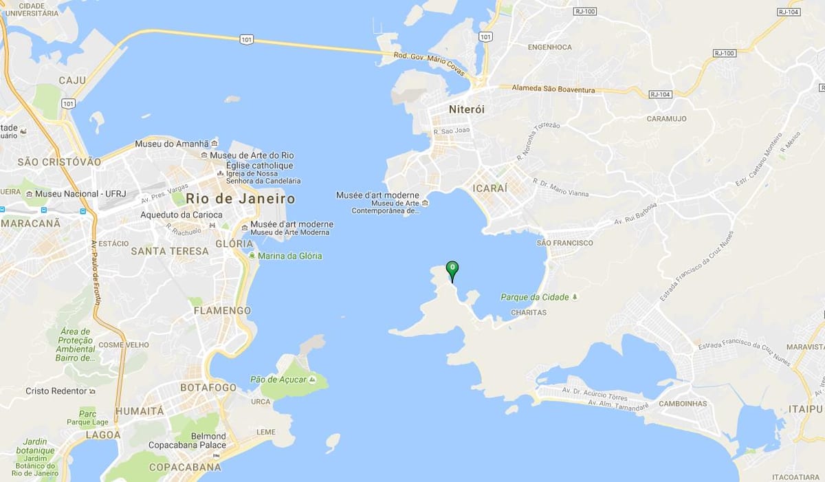 Mapa pláž Jurujuba
