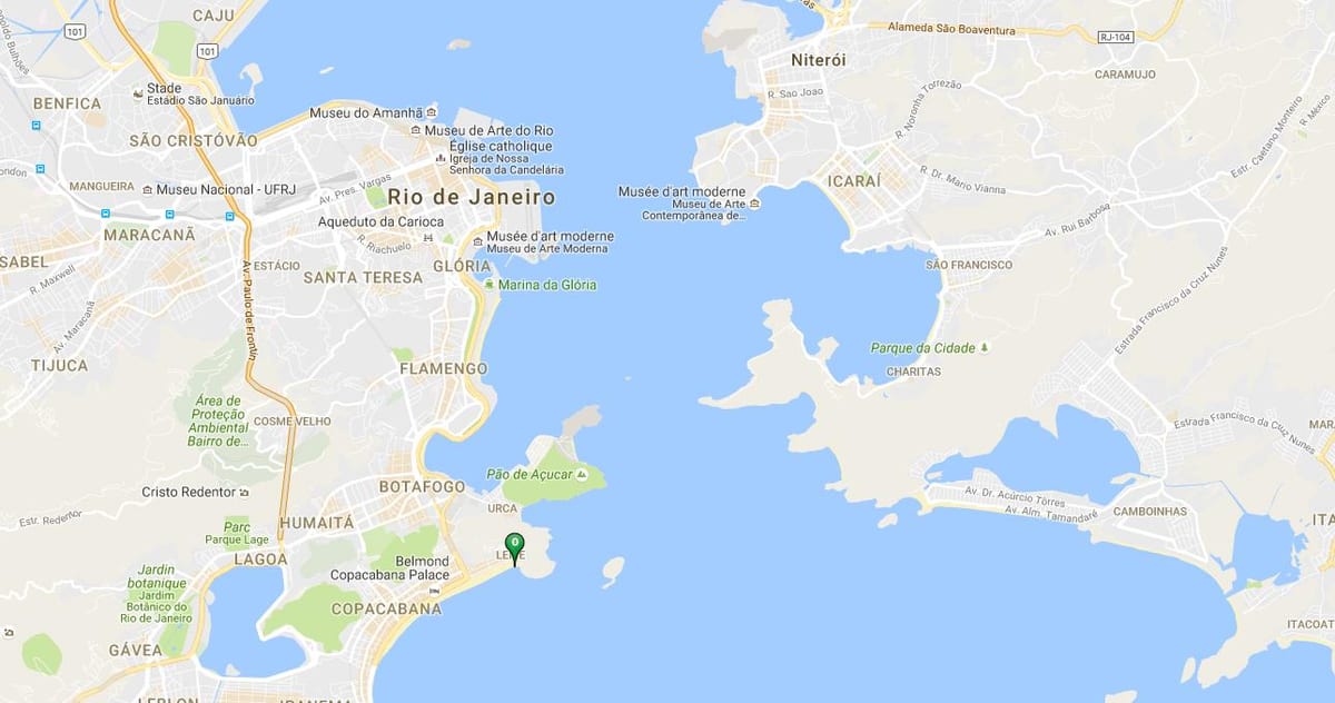 Mapa pláž Leme