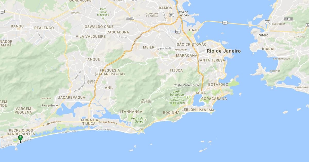 Mapa pláži Rekreace dos Bandeirantes