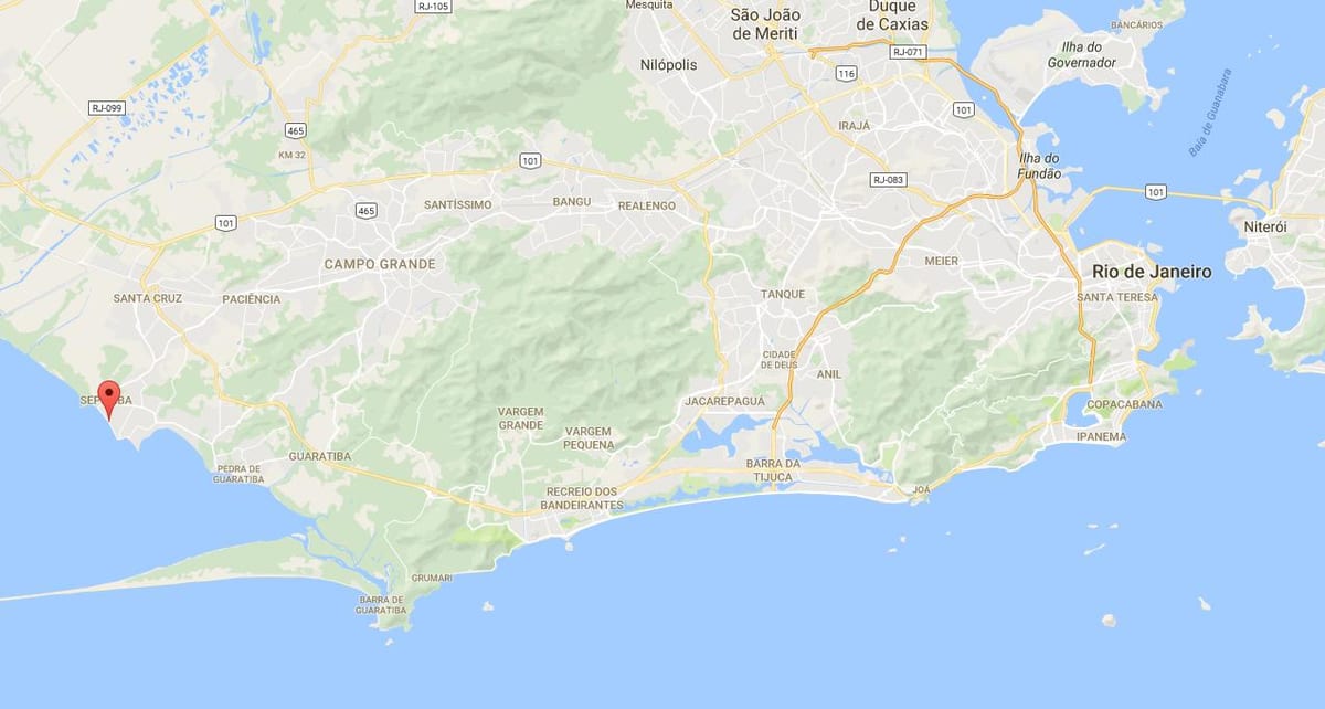 Mapa pláž Sepetiba