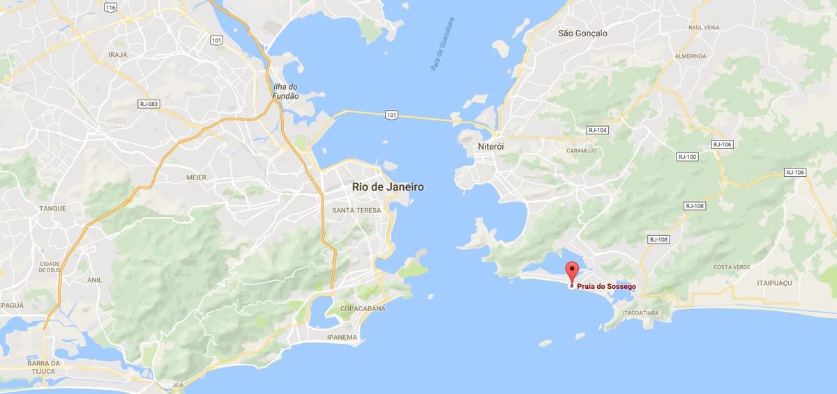 Mapa pláži Sossego