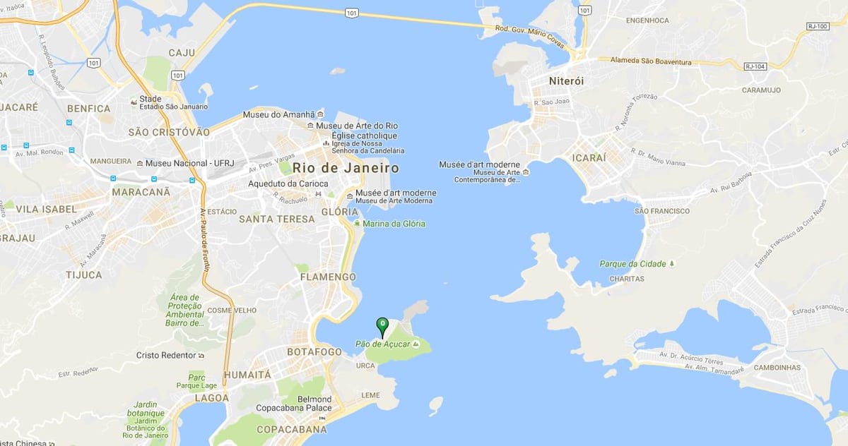 Mapa pláž Urca