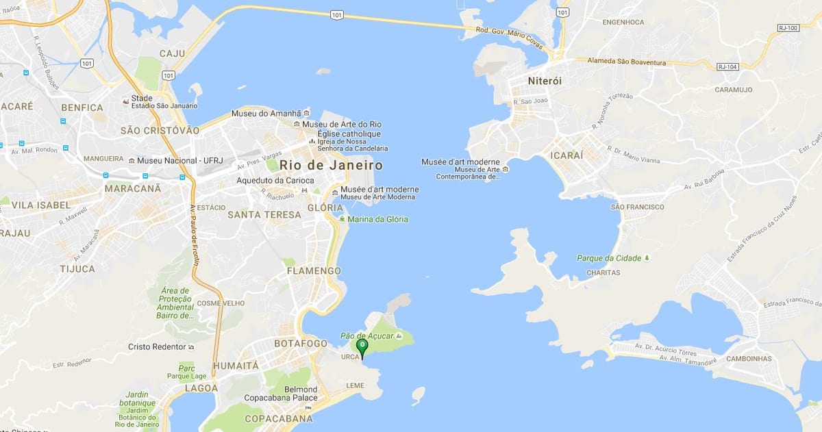 Mapa pláž Vermelha