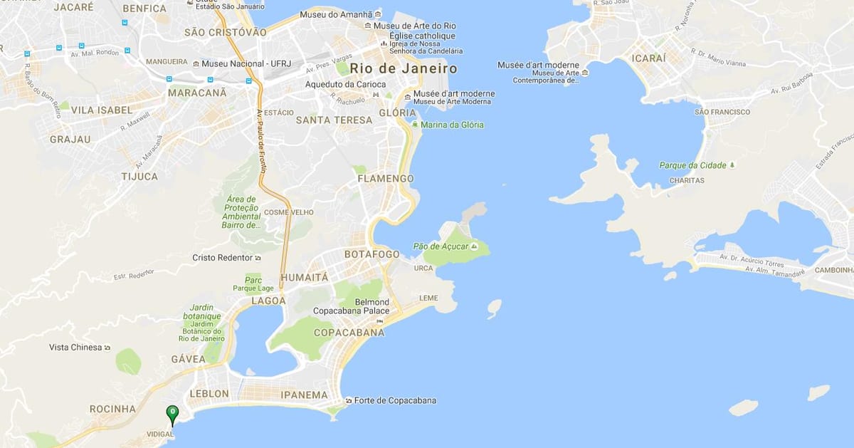 Mapa pláž Vidigal