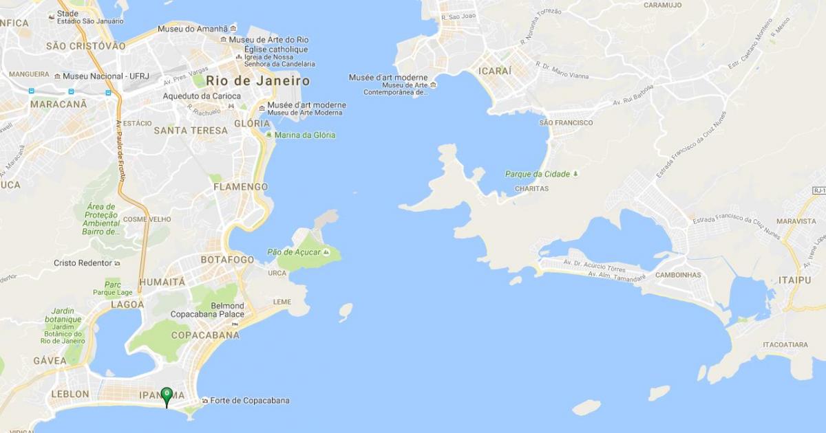 Mapa pláž Ipanema