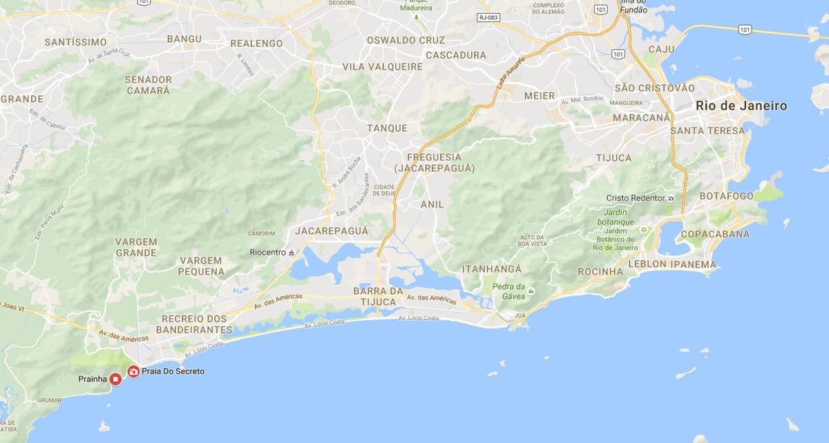 Mapa Prainha beach