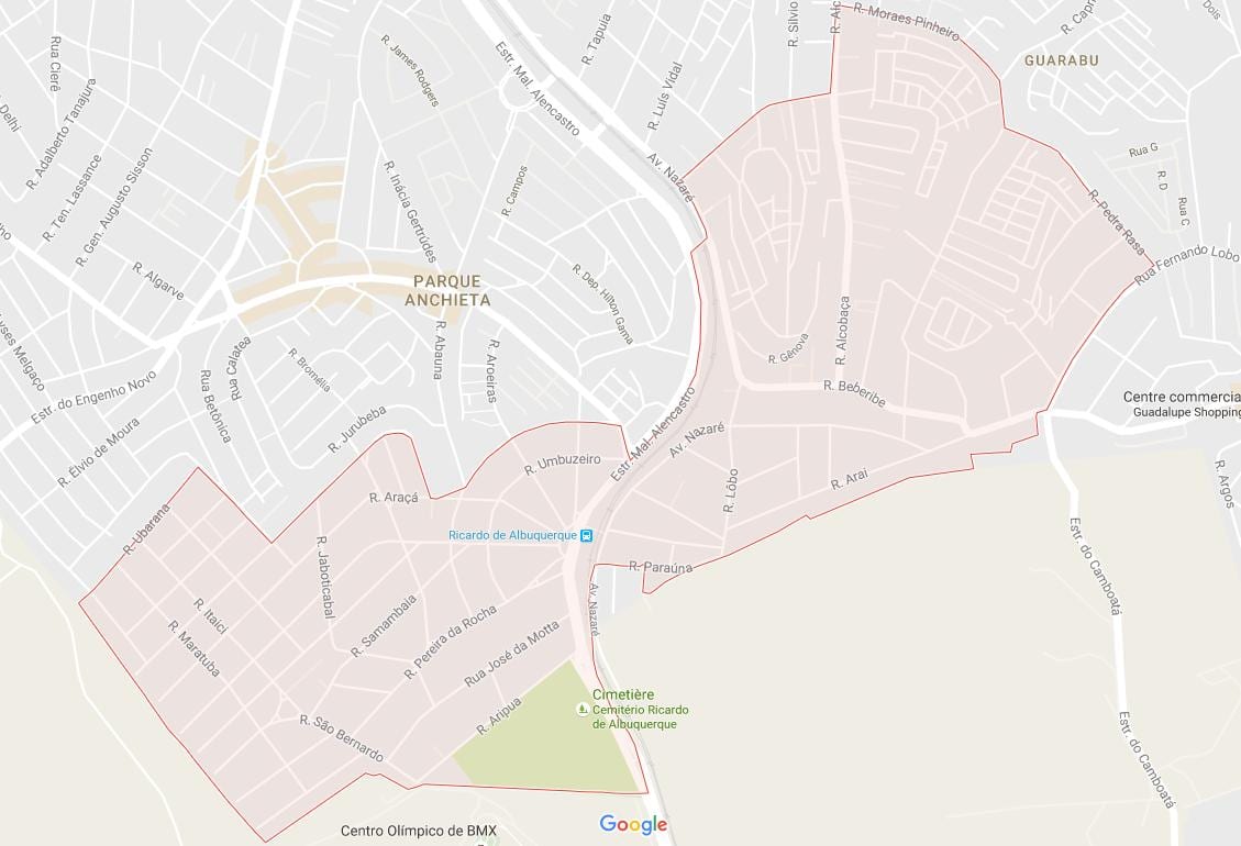 Mapa Ricardo de Albuquerque