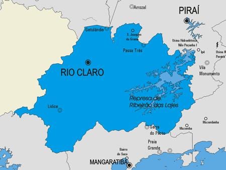 Mapa Rio Claro obce