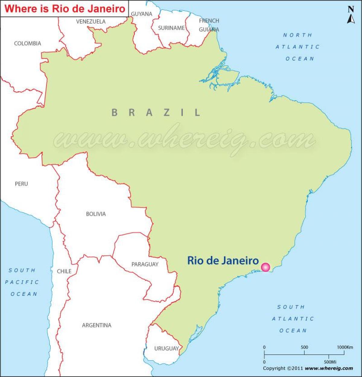 Mapa Rio de Janeiro v Brazílii