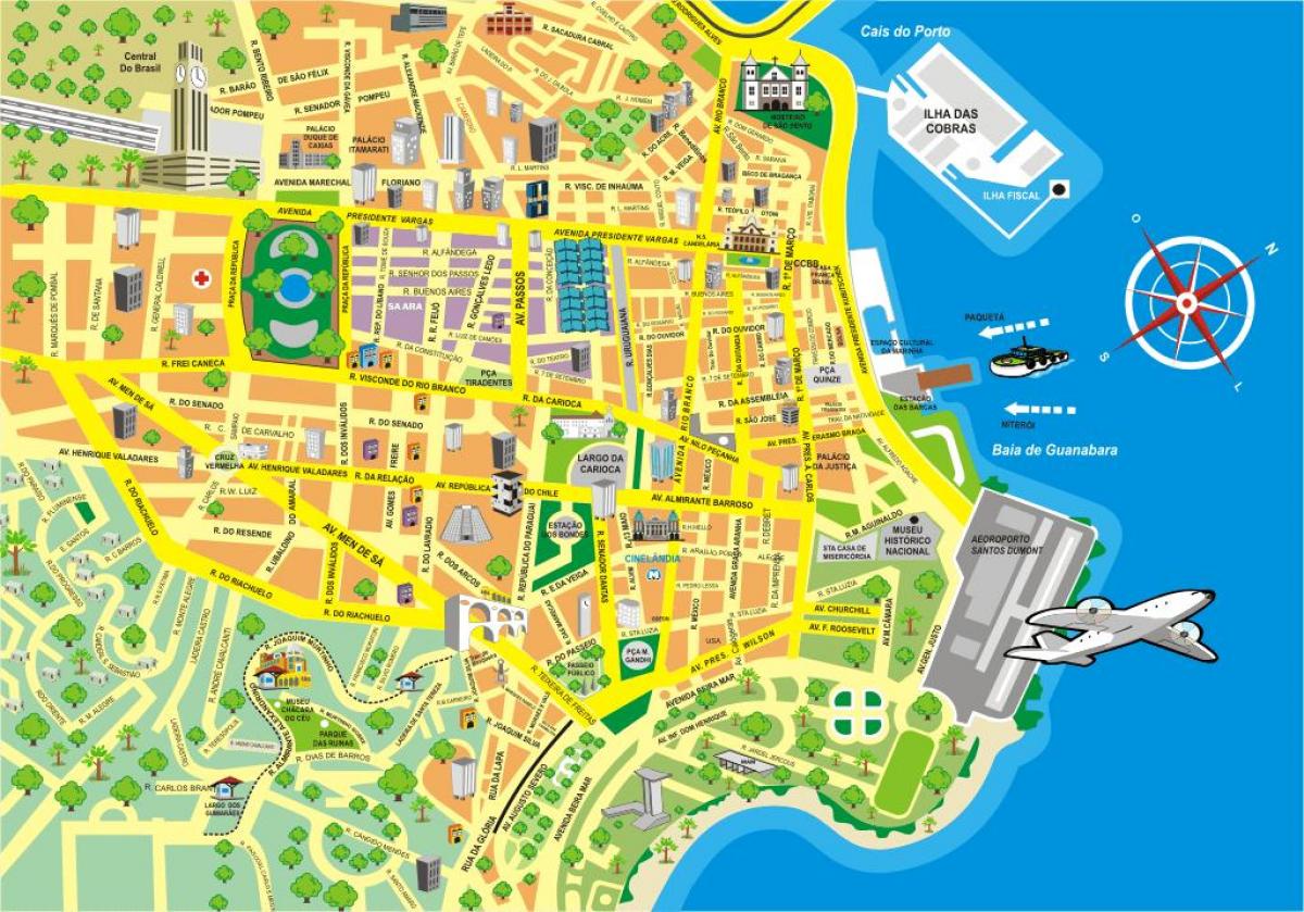 Mapa Rio de Janeiro centrum