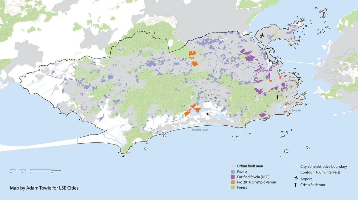 Mapa Rio de Janeiro favelas