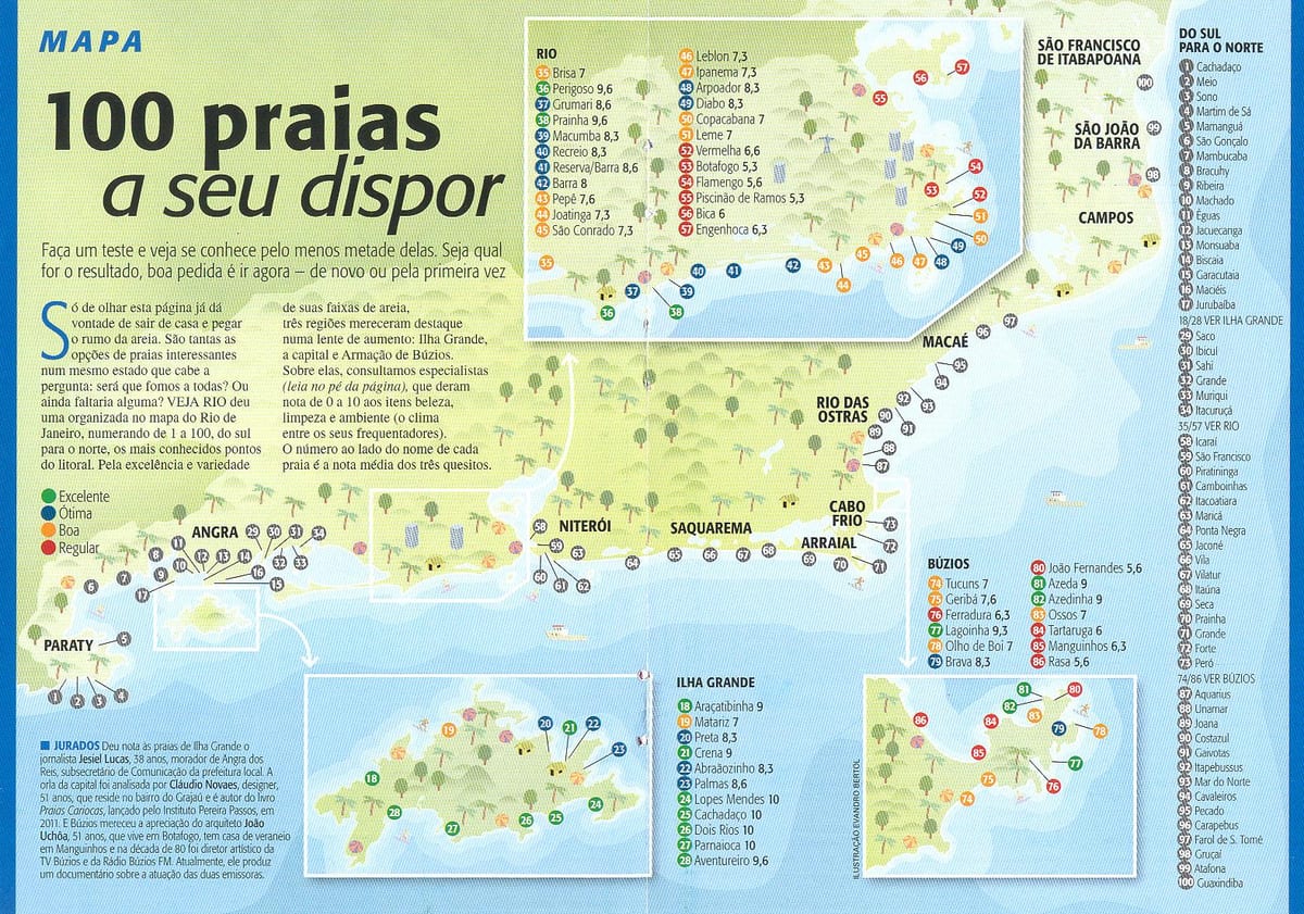 Mapa Rio de Janeiro pláže