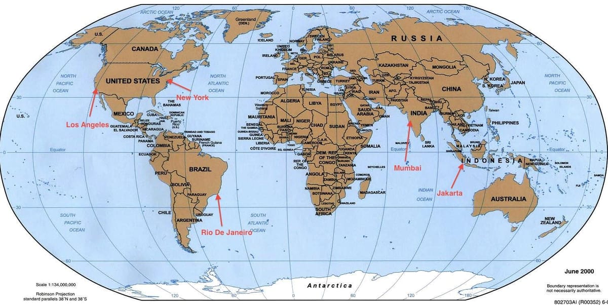 Mapa Rio de Janeiro na světě