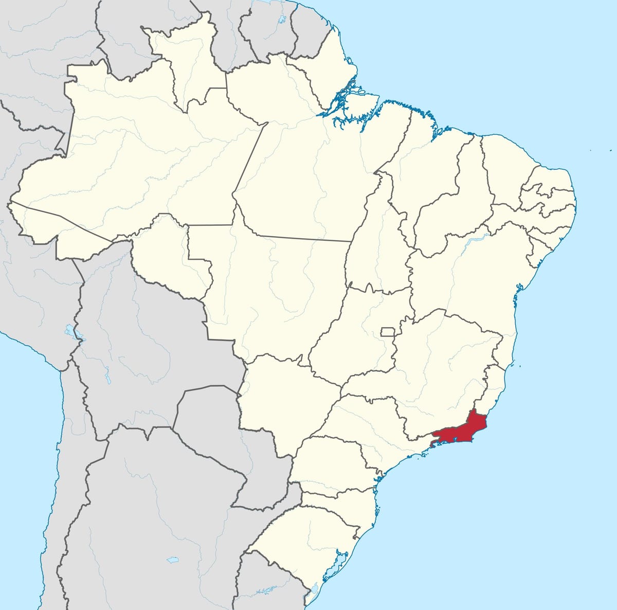 Mapa Státu Rio de Janeiro
