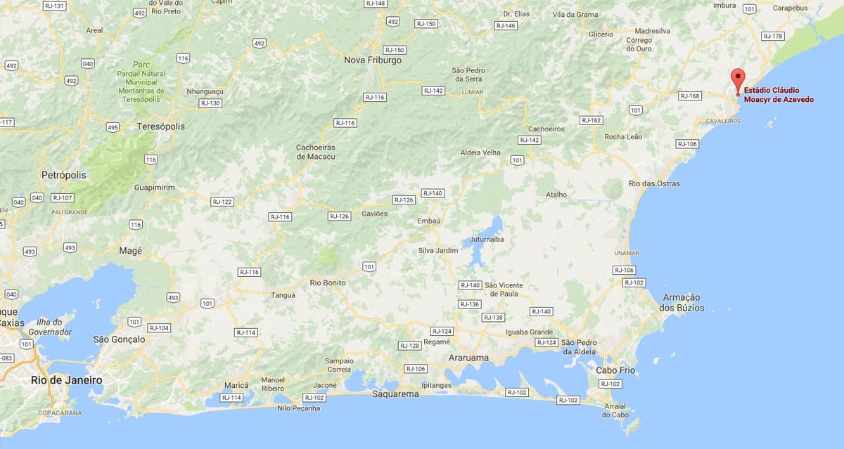Mapa stadionu Cláudio Moacyr de Azevedo