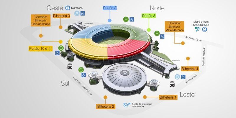 Mapa stadionu Maracana
