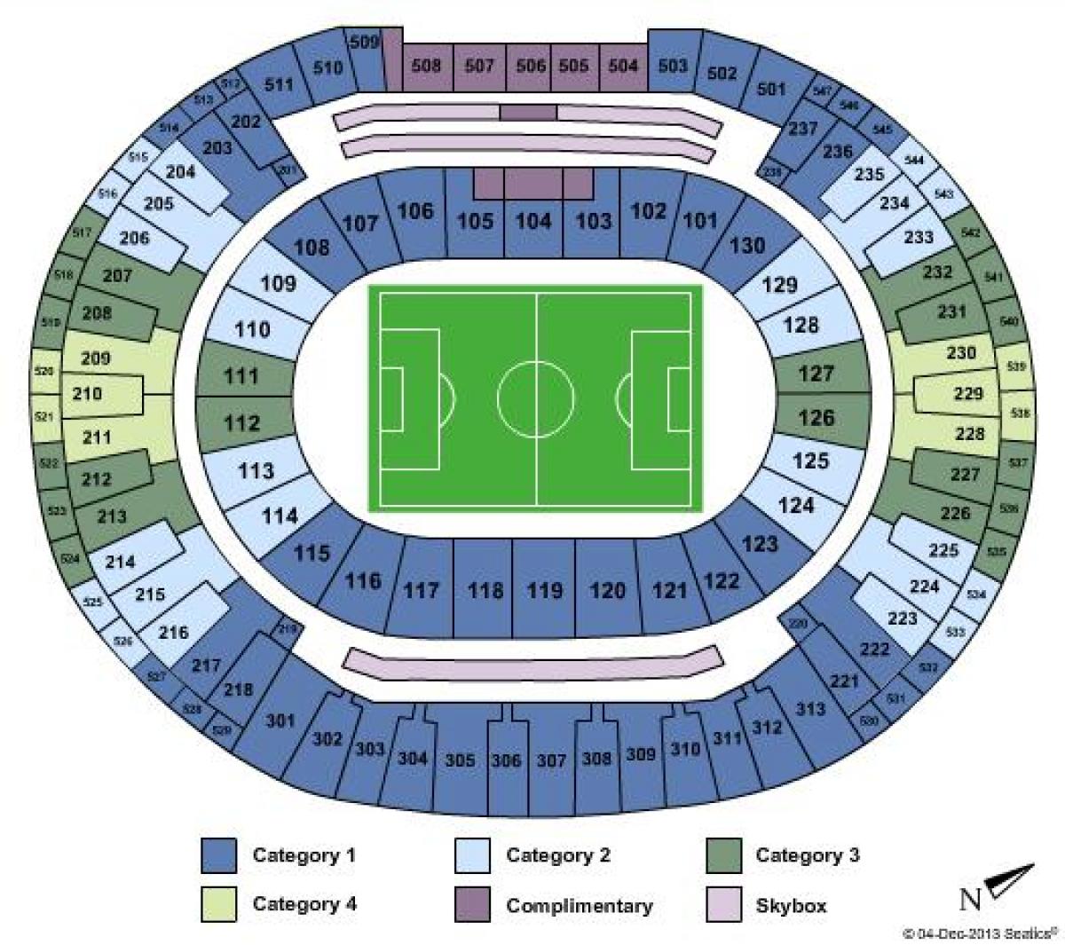 Mapa stadionu Maracanã sièges